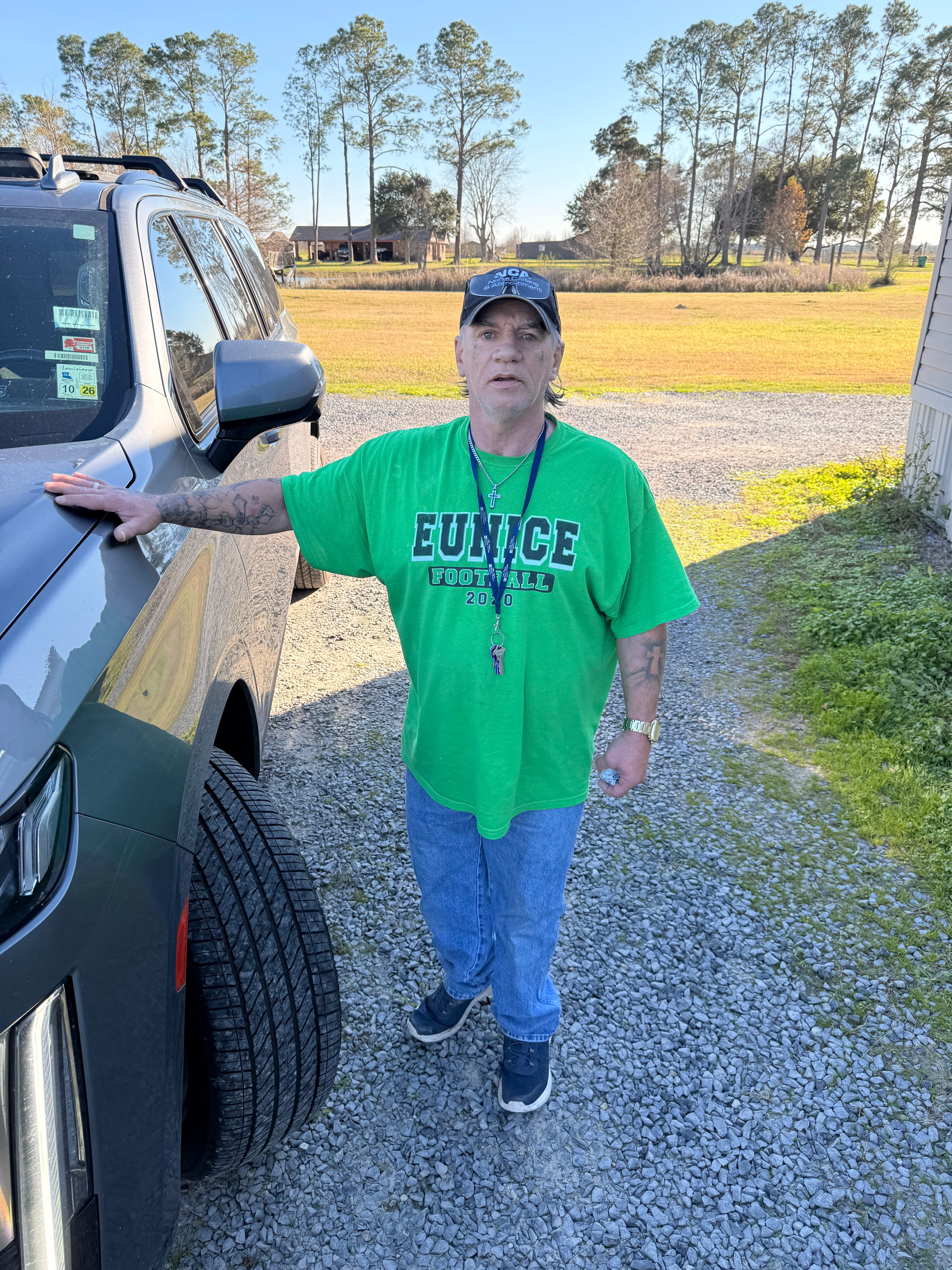 A Free Bird Bonding Services client released on bond, back home in Louisiana
